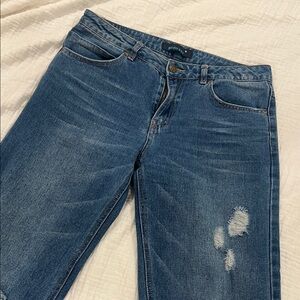 Midiross Distressed Wide Leg Jeans